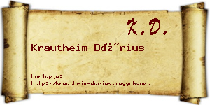 Krautheim Dárius névjegykártya